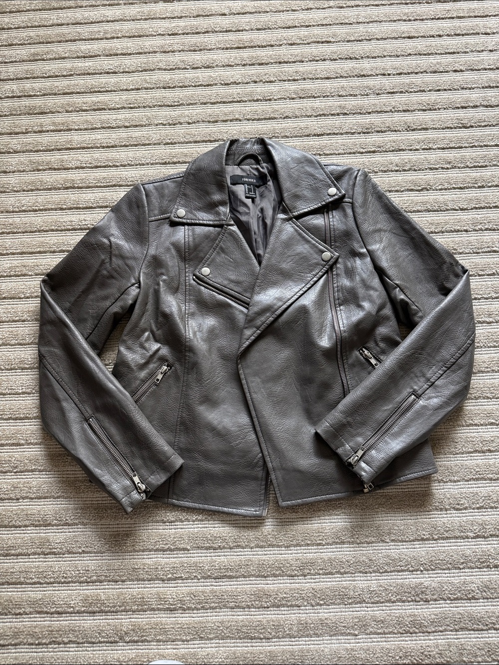 Gray Leather Jacket
